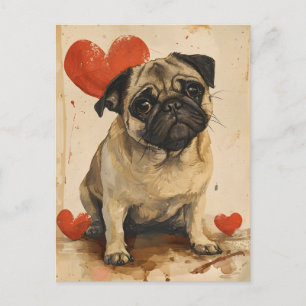 Pug  Valentijnsdag Briefkaart