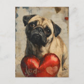 Pug  Valentijnsdag Briefkaart (Voorkant)