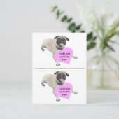  Pug Valentijnsdag Feestdagenkaart (Staand voorkant)