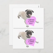  Pug Valentijnsdag Feestdagenkaart (Voorkant / Achterkant)