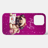 Pug Valentijnsdag Gepersonaliseerde Pug Puppy Lief Case-Mate iPhone Case (Achterkant (horizontaal))