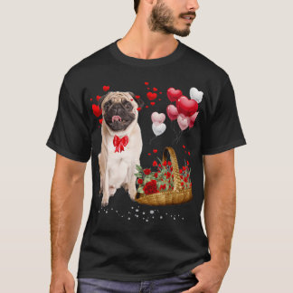 Pug Valentijnsdag Hart Hondenliefhebber Jongens Ma T-shirt