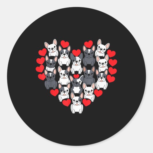 Pug Valentijnsdag Hartvorming Hondenliefhebber Sch Ronde Sticker (Voorkant)