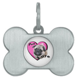 Pug Valentijnsdag Huisdieren Naamplaatje