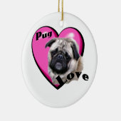 Pug Valentijnsdag Keramisch Ornament (Rechts)
