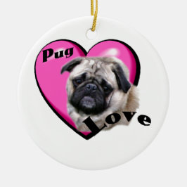 Pug Valentijnsdag Keramisch Ornament