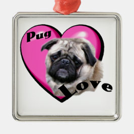 Pug Valentijnsdag Metalen Ornament