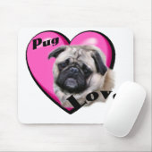 Pug Valentijnsdag Muismat (Met muis)