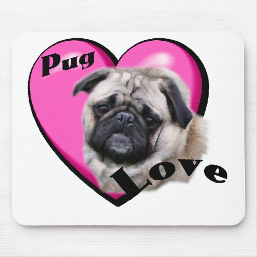 Pug Valentijnsdag Muismat (Voorkant)