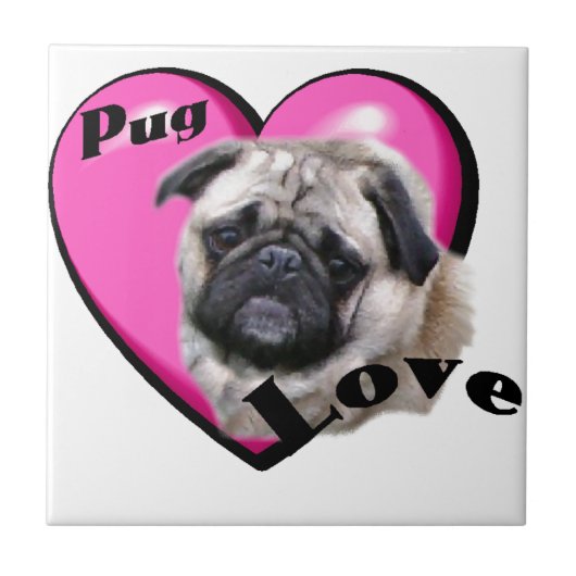 Pug Valentijnsdag Tegeltje (Voorkant)