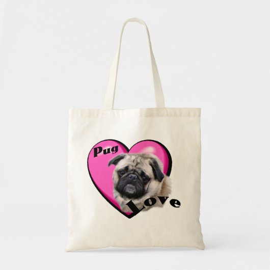 Pug Valentijnsdag Tote Bag (Voorkant)