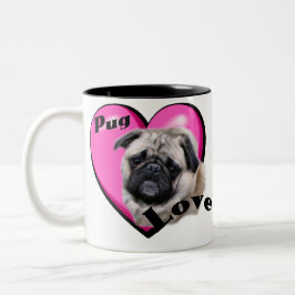 Pug Valentijnsdag Tweekleurige Koffiemok