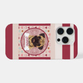 Pug Valentine Hart iPhone 11 Pro Hoesje iPhone 15 Pro Case (Achterkant horizontaal)