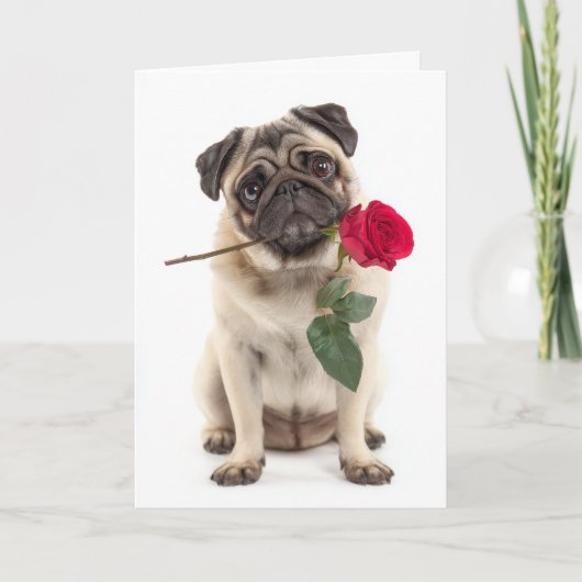 Pug Valentine Kaart (Voorkant)