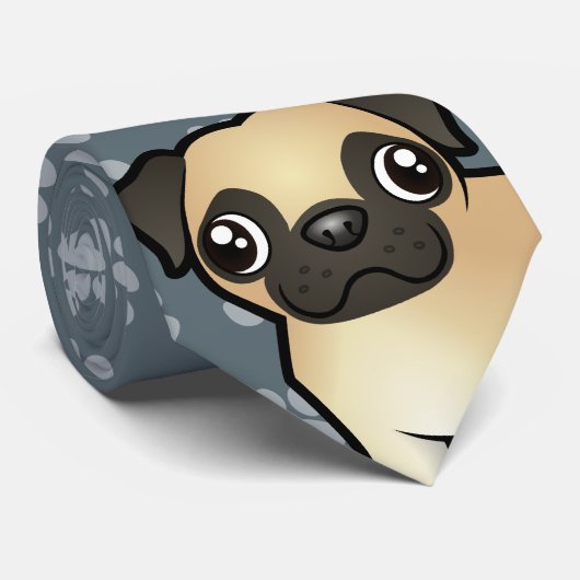 Pug van de cartoon stropdas (Opgerold)