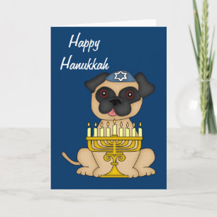 Pug van de Chanoeka Hond Feestdagen Kaart