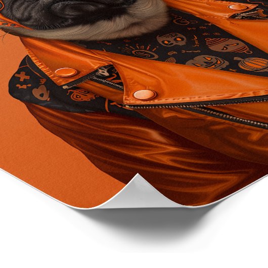 Pug van de nacht poster (Hoek)