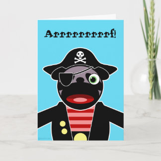 Pug van de piraat de Kaart van de Verjaardag
