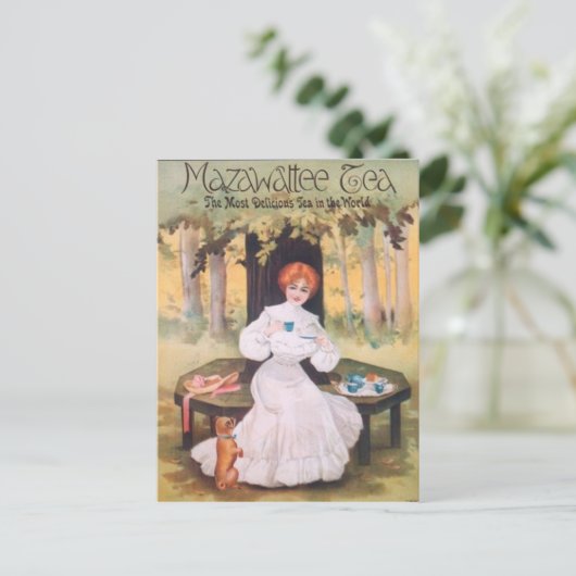 Pug van de Thee van Mazawattee Briefkaart (Staand voorkant)
