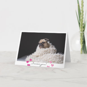 Pug van de Valentijnsdag de Droevige Foto van de Feestdagen Kaart