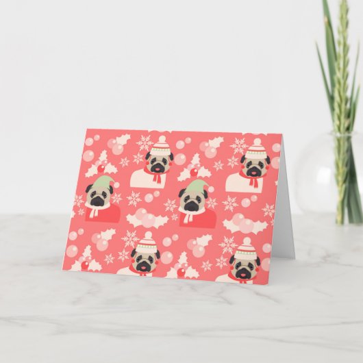 Pug van het Seizoen van de vakantie Kaart (Voorkant)