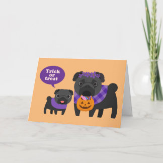 Pug van het trick or treat Kaart