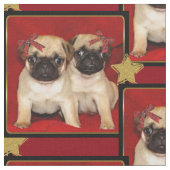 Pug van Kerstmis het patroonStof van de Stof (Close Up)