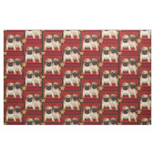 Pug van Kerstmis het patroonStof van de Stof (Fat Quarter)