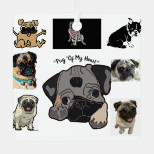 "Pug van mijn hart" Metalen Ornament