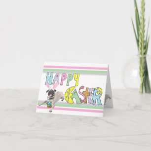 Pug van Pasen Feestdagen Kaart
