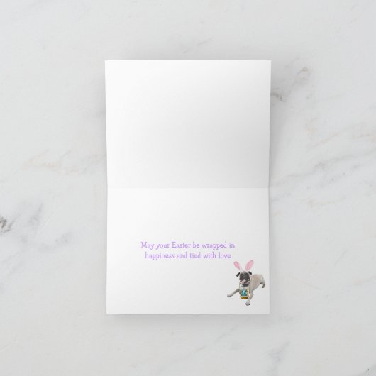 Pug van Pasen Feestdagen Kaart (Binnen)