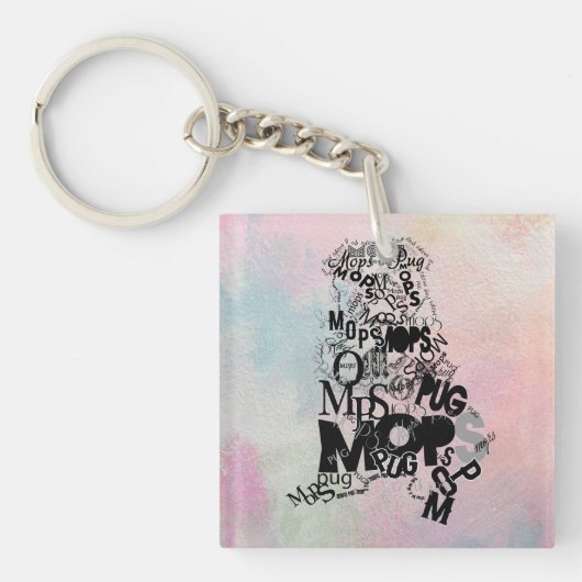 Pug van Type Sleutelhanger (voorkant)