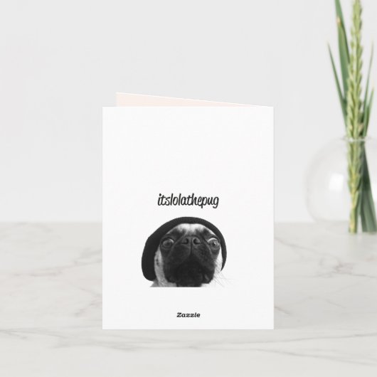 Pug van Valentijn Feestdagen Kaart (Achterkant)