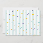 Pug Verjaardag Doggy Party Dog Confetti Blue Kaart (Achterkant)