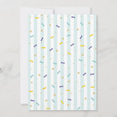 Pug Verjaardag Doggy Party Dog Confetti Blue Kaart (Achterkant)