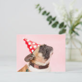 Pug verjaardagsansichtkaart briefkaart (Staand voorkant)