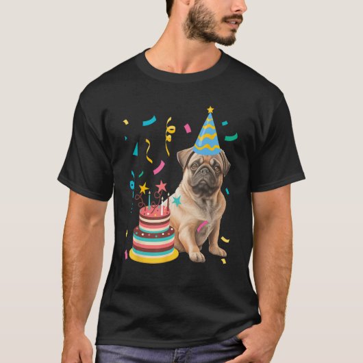 Pug verjaardagsfeest - Pet Breeder Puppy Anima T-shirt (Voorkant)
