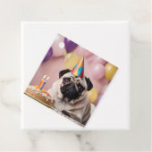 Pug verjaardagsfeestje bedankjes labels (In situ)