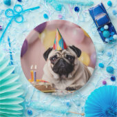 Pug verjaardagsfeestje papieren bordje (Feest)