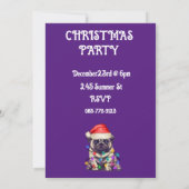 "PUG VERPAKT IN KERSTVERLICHTING" KAART (Achterkant)