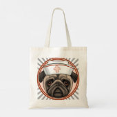 Pug-verpleegster boodschappentas tote bag (Achterkant)