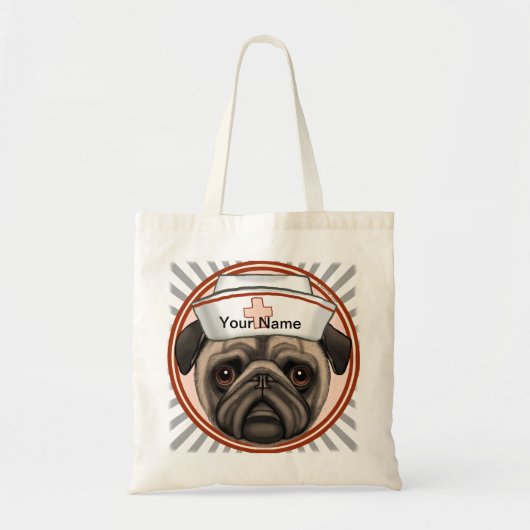 Pug-verpleegster boodschappentas tote bag (Voorkant)
