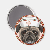 Pug Verpleegster Magneet (Voorkant / Achterkant)