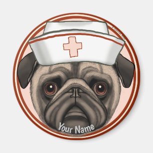 Pug Verpleegster Magneet