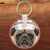 Pug-verpleegster sleutelhanger (Voorkant)