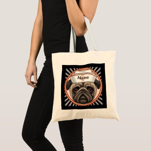 Pug verpleegster tote bag (Voorkant (product))