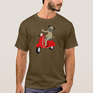Pug Vespa Scooter T-shirt