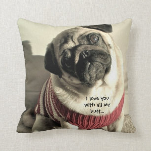 Pug vierkant kussen