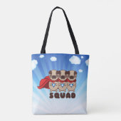 Pug-vierkant met achtergrond tote bag (Achterkant)