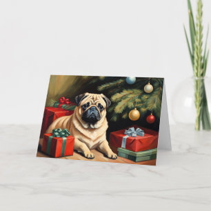 Pug viert Kerstmis Kaart